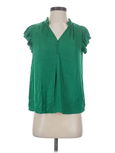 Pre-owned Rachel Zoe Tjx Short Sleeve Blouse In Green