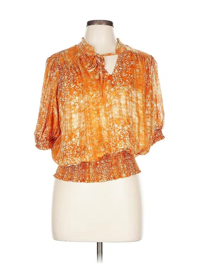 Pre-owned Rachel Zoe Tjx Short Sleeve Blouse In Orange