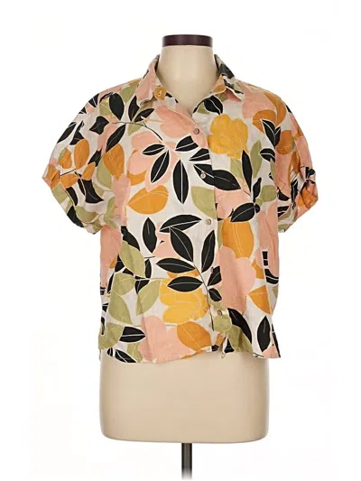 Pre-owned Rachel Zoe Tjx Short Sleeve Blouse In Orange