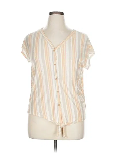 Pre-owned Rachel Zoe Tjx Short Sleeve Blouse In Orange