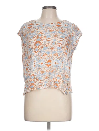 Pre-owned Rachel Zoe Tjx Short Sleeve Blouse In Orange