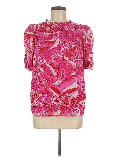 Pre-owned Rachel Zoe Tjx Short Sleeve Blouse In Pink
