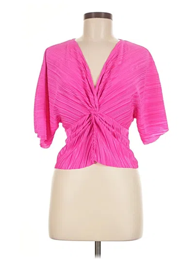 Pre-owned Rachel Zoe Tjx Short Sleeve Blouse In Pink