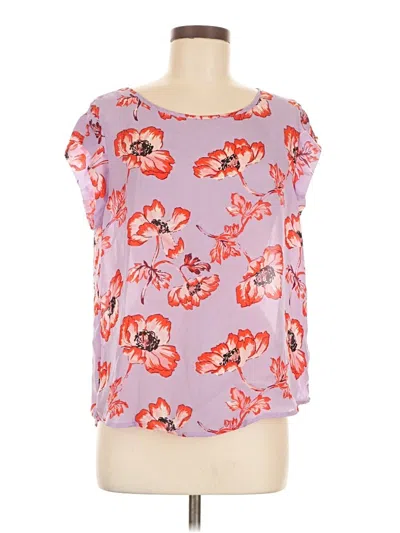 Pre-owned Rachel Zoe Tjx Short Sleeve Blouse In Purple