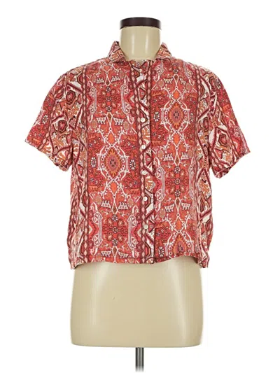 Pre-owned Rachel Zoe Tjx Short Sleeve Blouse In Red