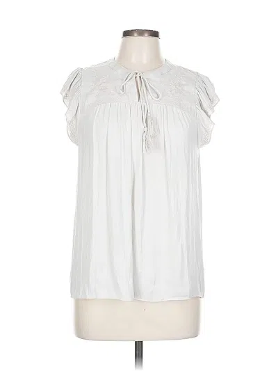 Pre-owned Rachel Zoe Tjx Short Sleeve Blouse In White