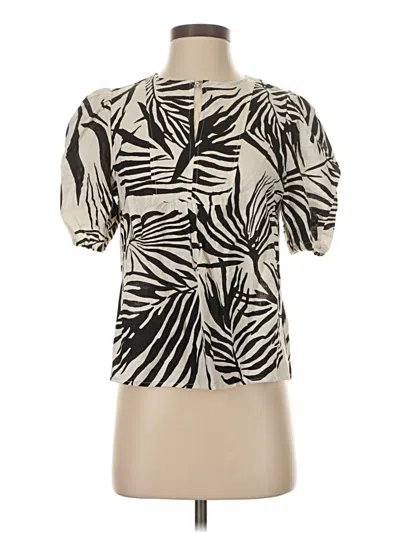 Pre-owned Rachel Zoe Tjx Short Sleeve Blouse In White