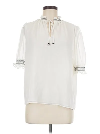 Pre-owned Rachel Zoe Tjx Short Sleeve Blouse In White
