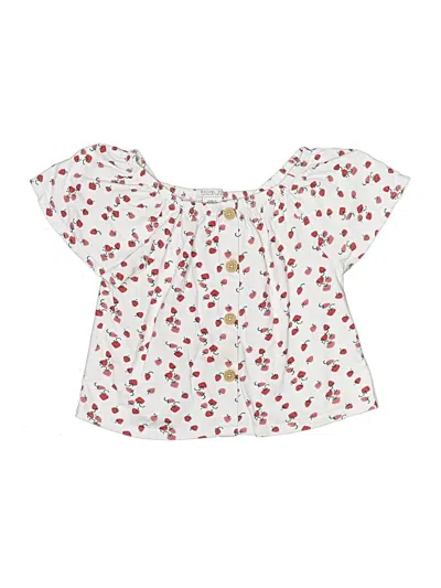 Pre-owned Rachel Zoe Tjx Kids' Short Sleeve Blouse In White