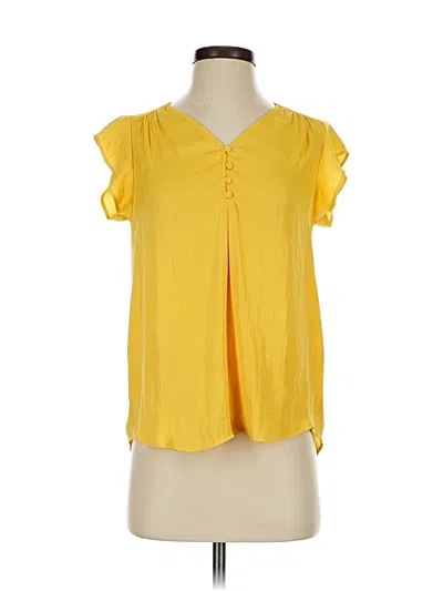 Pre-owned Rachel Zoe Tjx Short Sleeve Blouse In Yellow
