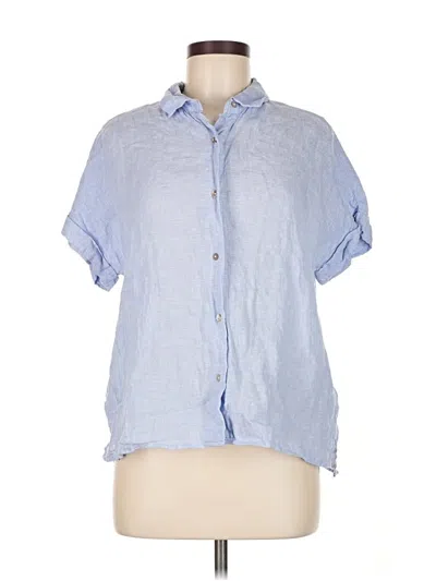 Pre-owned Rachel Zoe Tjx Short Sleeve Button Down Shirt In Blue