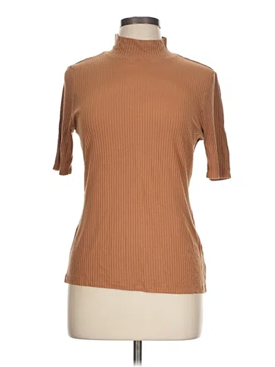 Pre-owned Rachel Zoe Tjx Short Sleeve Turtleneck In Brown
