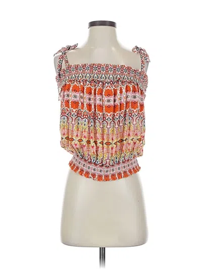 Pre-owned Rachel Zoe Tjx Sleeveless Blouse In Orange