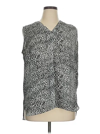 Pre-owned Rachel Zoe Tjx Sleeveless Button Down Shirt In Silver
