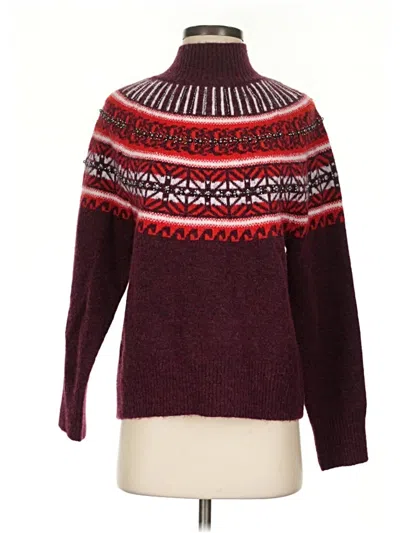 Pre-owned Rachel Zoe Tjx Turtleneck Sweater In Burgundy