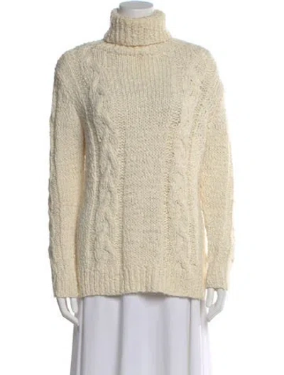 Pre-owned Rachel Zoe Turtleneck Sweater In White