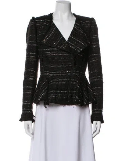 Pre-owned Rachel Zoe Tweed Pattern Evening Jacket In Multi