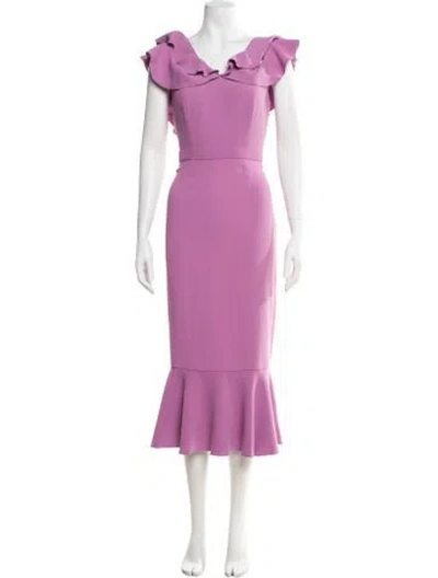 Pre-owned Rachel Zoe V-neck Long Dress In Purple