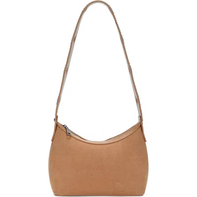 Rachel Zoe Western Studded Strap Leather Shoulder Bag In Tan