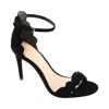 Rachel Zoe Women's Ava Scalloped Sandals In Black Kid Suede In Multi