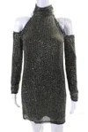 Rachel Zoe Kipling Sequin Mini Dress In Pewter In Black