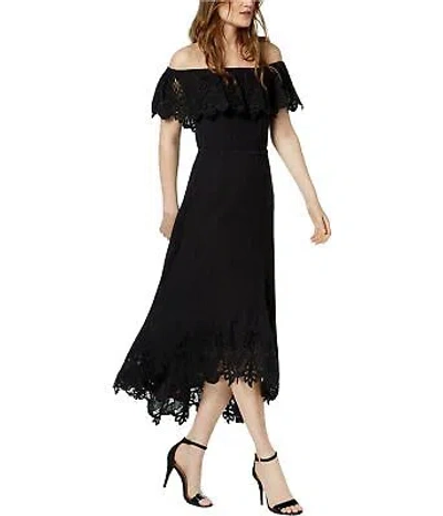 Pre-owned Rachel Zoe Womens Cleo Midi Dress In Black