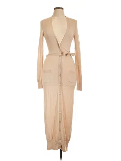 Pre-owned Rachel Zoe Wool Cardigan Sweater In Tan