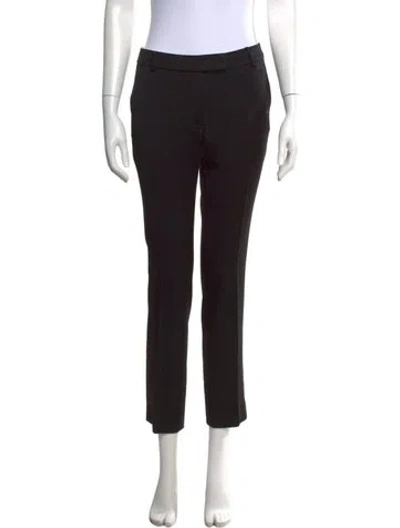 Pre-owned Rachel Zoe Wool Straight Leg Pants In Black