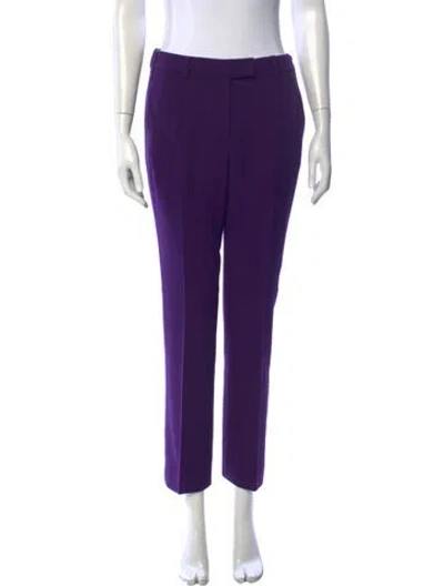 Pre-owned Rachel Zoe Wool Straight Leg Pants In Purple