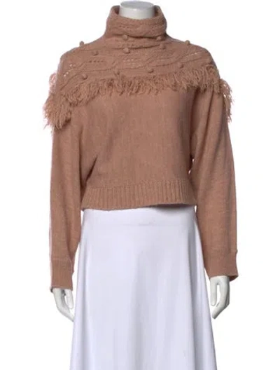 Pre-owned Rachel Zoe Wool Turtleneck Sweater In Pink