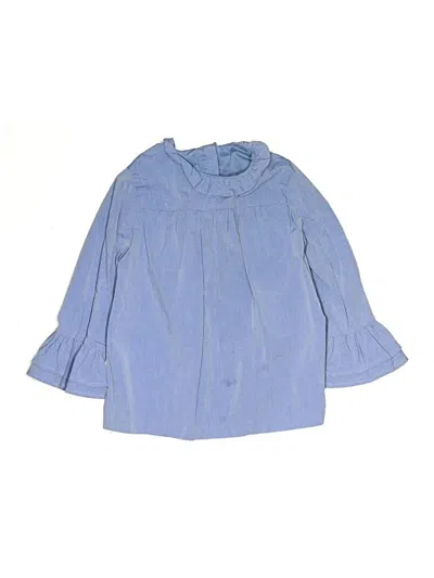 Pre-owned Rachel Zoe X Janie And Jack Kids' 3/4 Sleeve Blouse In Blue