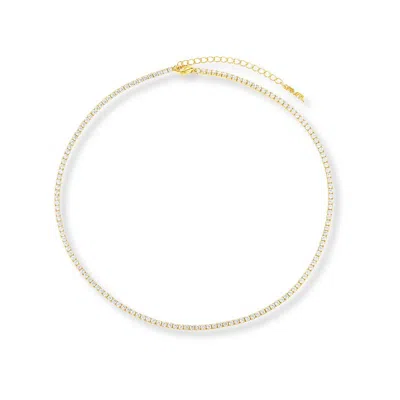 Rachelment The Label 2mm Tennis Necklace In Gold