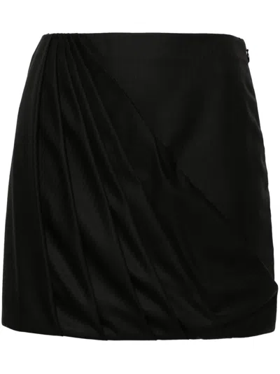 Racil Black Misha Draped Mini Skirt