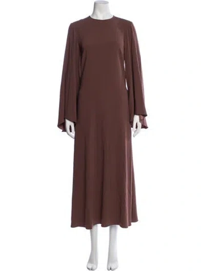Pre-owned Racil Crew Neck Long Dress In Brown