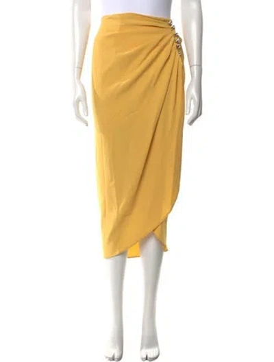 Pre-owned Racil Crystal Embellishments Midi Length Skirt In Yellow