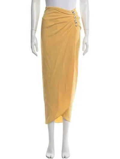 Pre-owned Racil Crystal Embellishments Midi Length Skirt In Yellow