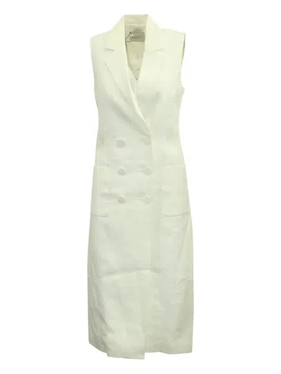 Pre-owned Racil Double-breasted Linen Dress In White