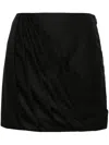 Racil Draped Wool Miniksirt In Black