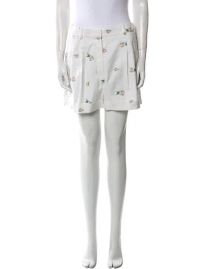 Pre-owned Racil Floral Print Knee-length Shorts In White