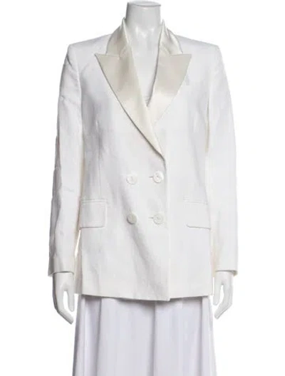 Pre-owned Racil Linen Blazer In White