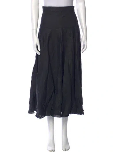 Pre-owned Racil Linen Midi Length Skirt In Blue