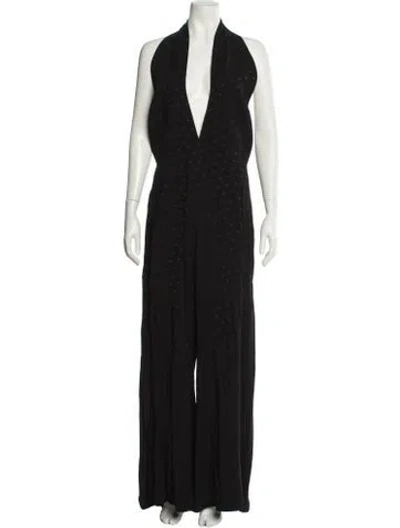 Pre-owned Racil Silk Halterneck Jumpsuit In Black