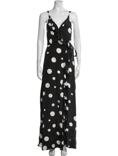 Pre-owned Racil Silk Long Dress In Black