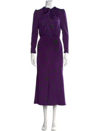 Pre-owned Racil Silk Long Dress In Purple