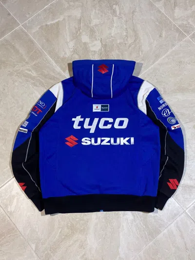 Pre-owned Racing Suzuki Hype Y2k Streetwear  Style Zip Hoodie In Blue