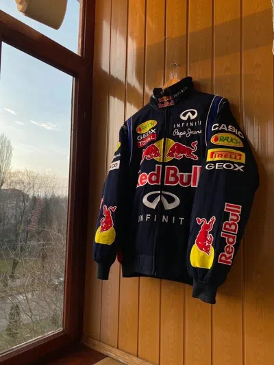 Pre-owned Racing X Red Bull Vintage Red Bull Formula 1 Sebastian Vettel Racing Jacket In Navy