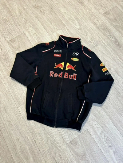 Pre-owned Racing X Red Bull Vintage Red Bull Infiniti Racing Zip Sweatshirt Fleece 90's In Black