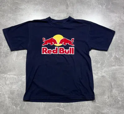 Pre-owned Racing X Red Bull Vintage Tee Shirt Red Bull Big Logo Embroidered Y2k Style In Bleu