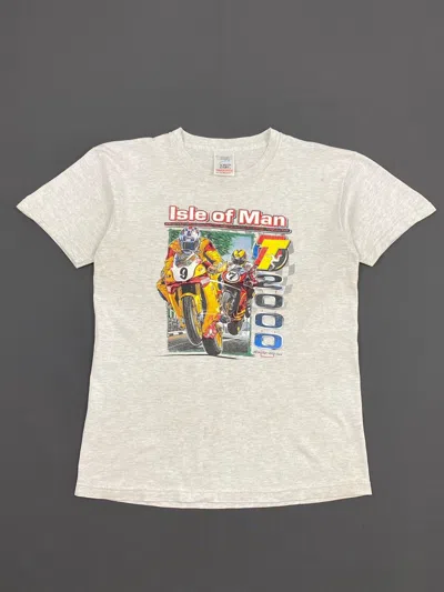 Pre-owned Racing X Vintage 2000 Vintage Isle Of Man Racing T-shirt In Grey