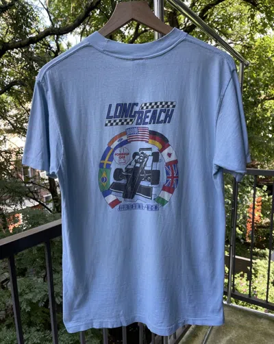 Pre-owned Racing X Vintage 80's F1 Long Beach Grand Prix Racing Tee Shirt In Blue